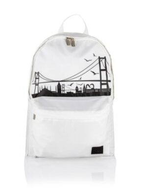 NS Reliable Günlük Unisex Beyaz Baskılı Sırt Çantası