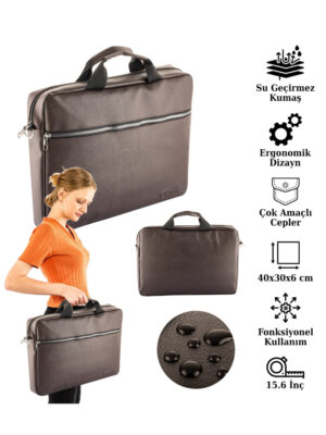 NS Reliable 13”-13.3″-14”-15.6″ ile Uyumlu Su Geçirmez Özellikli Notebook Macbook Laptop Çantası
