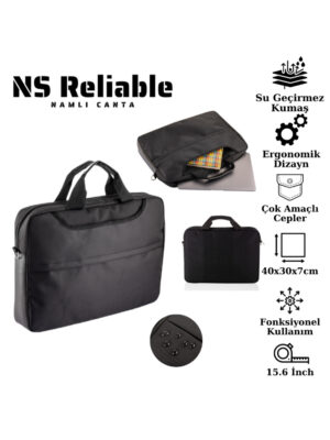 NS Reliable 13”-13.3″-14”-15.6″ ile Uyumlu Su Geçirmez Özellikli Notebook Macbook Laptop Çantası