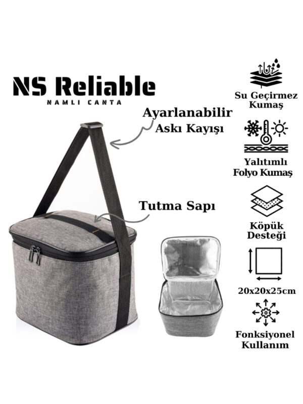 GE.GHJY Reliable 10 Litre Yalıtımlı Soğutucu Yemek Taşıma Çantası - 20x25x20 cm