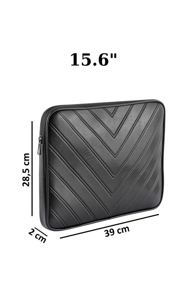 800-DÜZ-suni-siyah-15.6inc-2 NS Reliable 13”-13.3″-14”-15.6″ ile Uyumlu Notebook Macbook Laptop Çantası